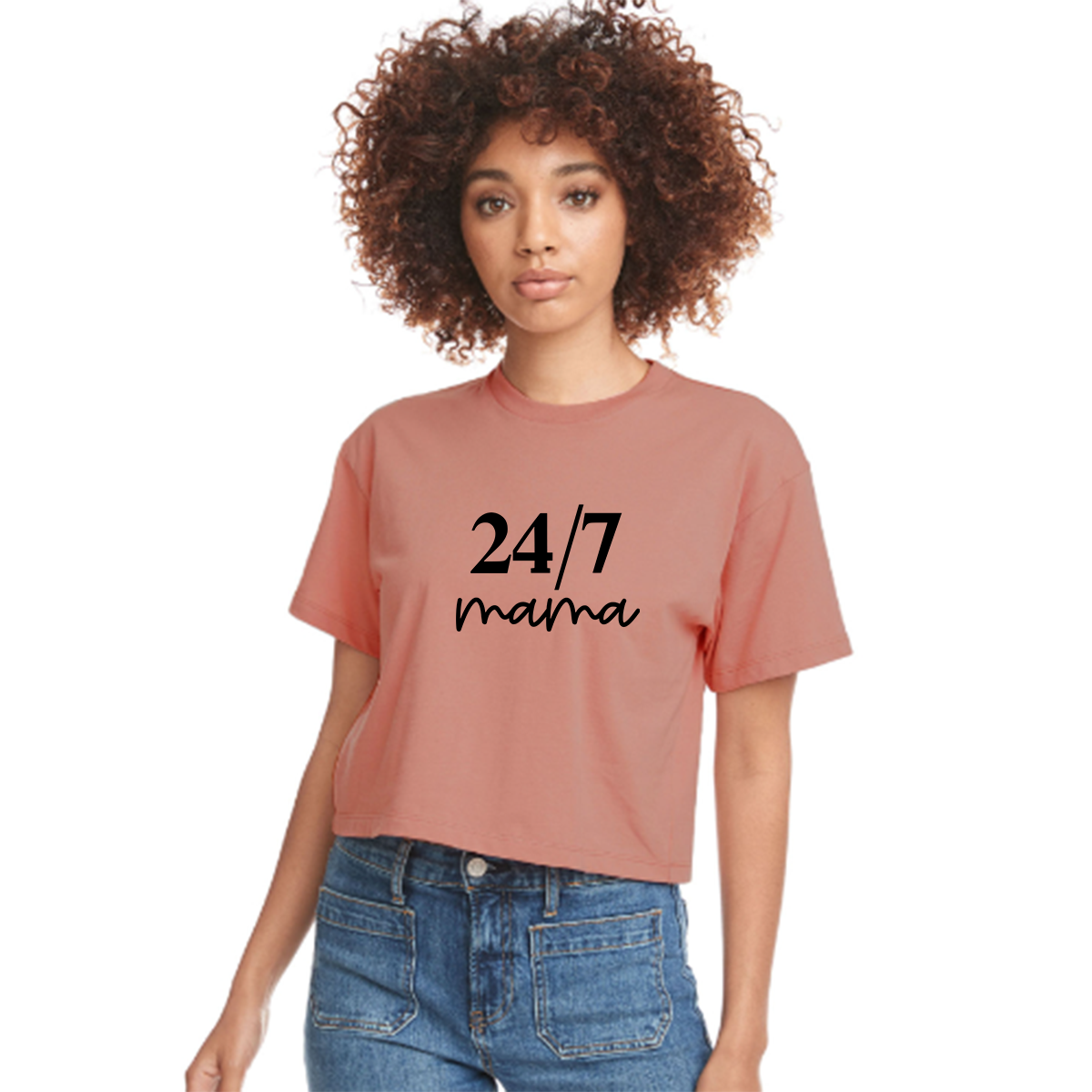 24/7 Mama Ladies Crop Top