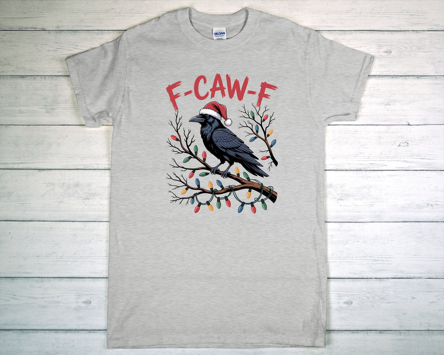 Funny F-CAW-F Raven Christmas T-Shirt