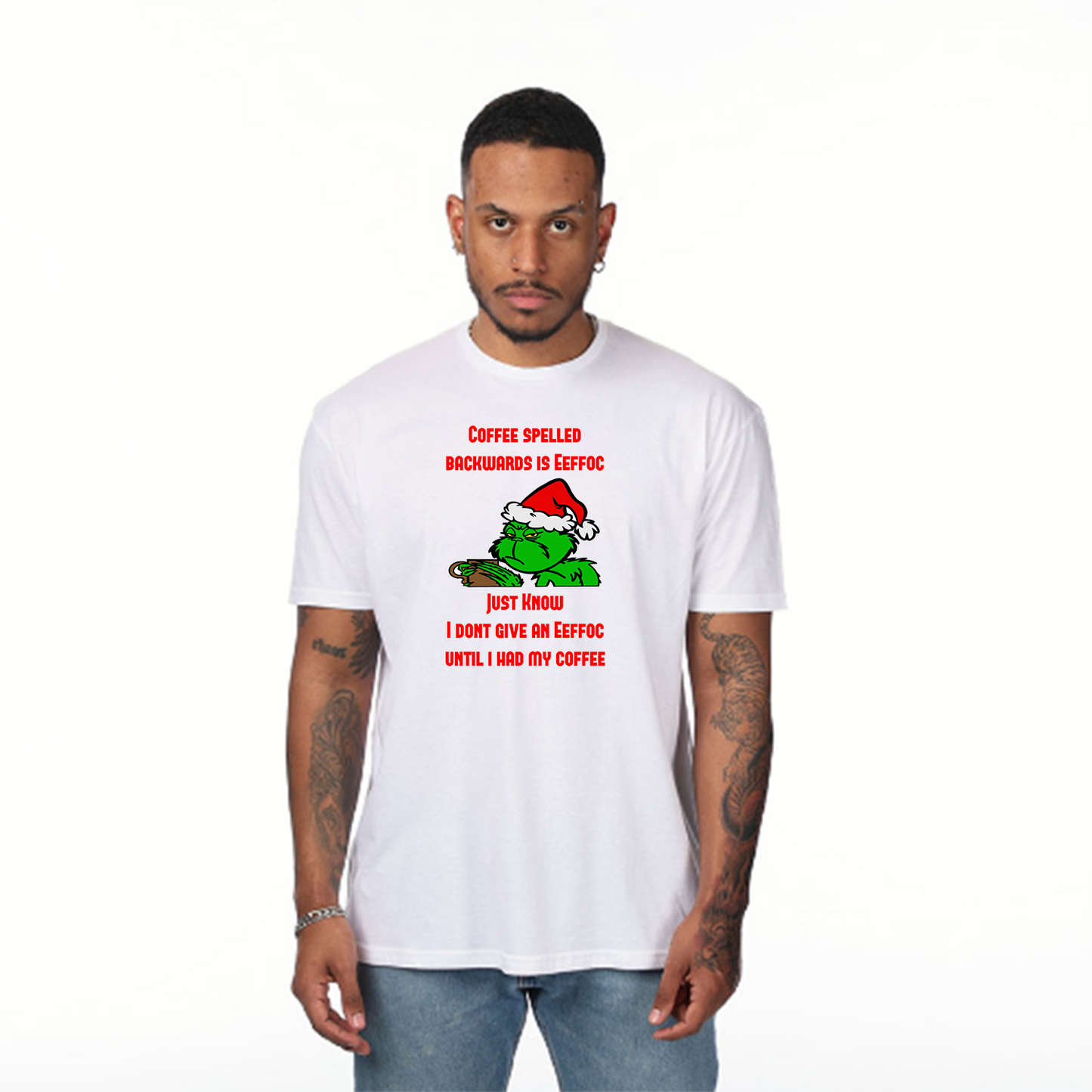 Grinch Coffee Spelled Backwards T-Shirt