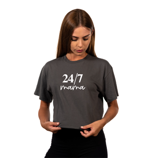 24/7 Mama Ladies Crop Top