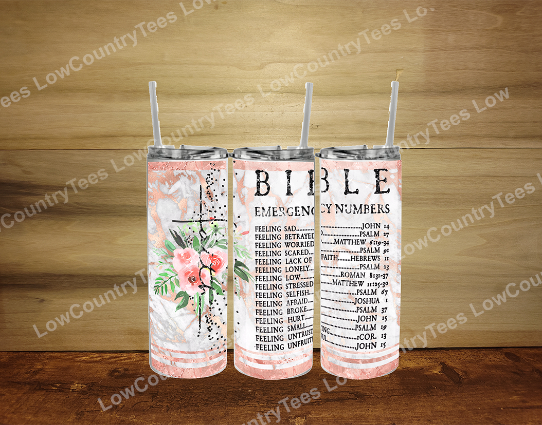 Bible Emergency Numbers Tumbler