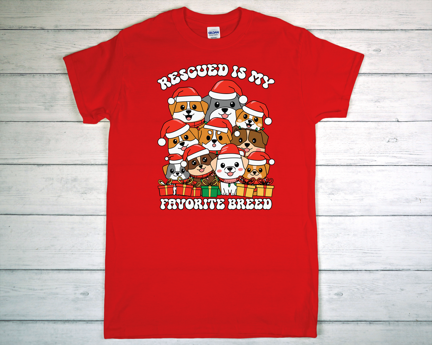 Christmas Rescued is my Favorite Breed T-Shirt