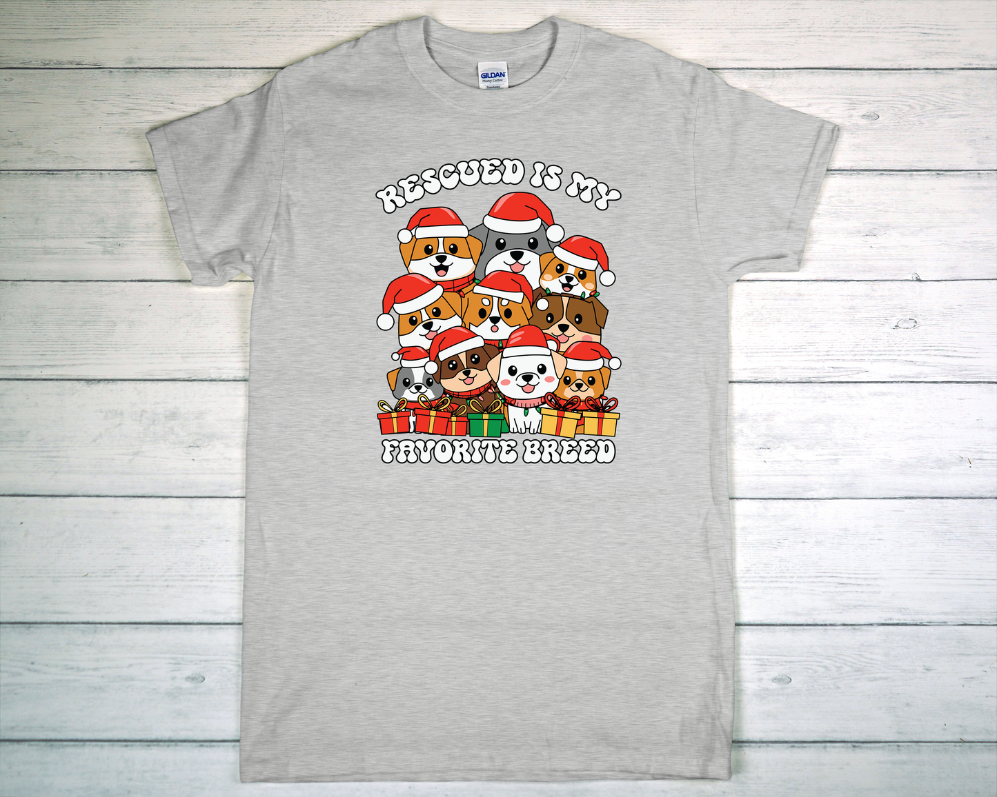 Christmas Rescued is my Favorite Breed T-Shirt